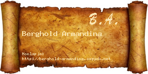 Berghold Armandina névjegykártya